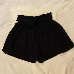 Black SHEIN Paper Bag Shorts